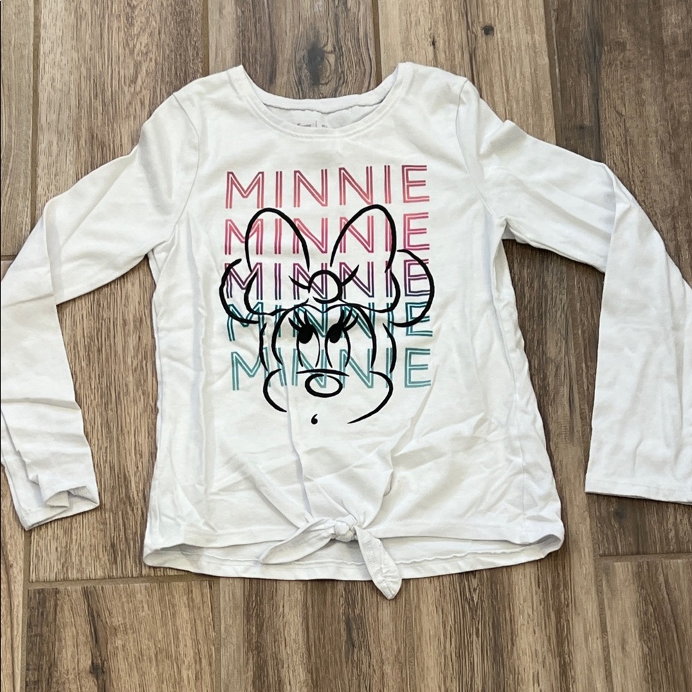 Disney White Minnie Mouse Graphic Long Sleeve Tee
